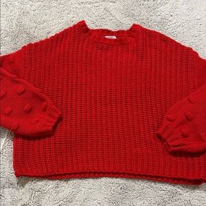 Jessica Simpson Bold Red Crew Neck Sweater